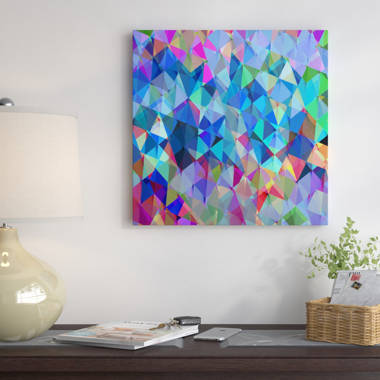 Buy Design Art 'Light Blue Polygonal Mosaic Pattern' 6 Piece Oil Painting Print Set